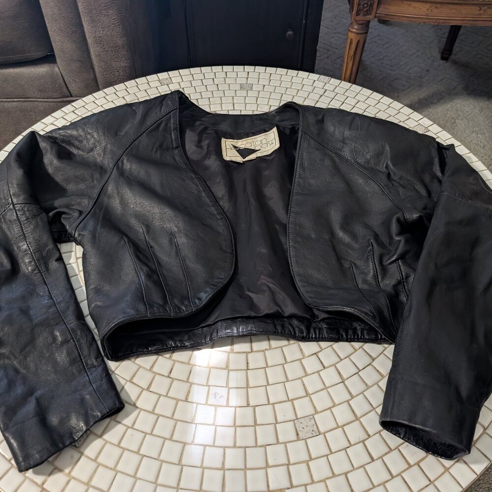 Leather bolero jacket shirt small